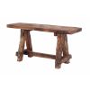 Wooden Garden Patio Bench With Retro Etching, Cappuccino Brown