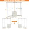 Heavy Duty White Metal Freestanding Garment Rack Closet Wardrobe with 3 Drawers
