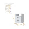Modern 2-Drawer Nightstand with Open Shelf in White Wood Finish