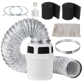 3-in-1 Indoor Dryer Vent Kit, with Bucket for Electric Dryer with 4-Inch by 5-Feet Extendable Exhaust Hose