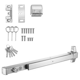 Push Bar Panic Exit Device, 31" Stainless Steel Commercial Panic Bar for Exit Doors, Emergency Exit Door Hardware with Auto Alarm System and Stic