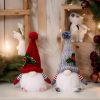 2pcs Red & Gray Gnome Figurine Set - Heavy-Duty Plastic/ Indoor Christmas & New Year Decorations