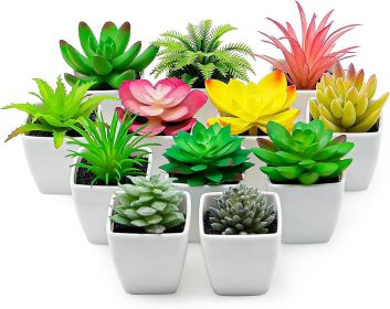 12pcs Artificial Succulents Plants Indoor Decor in Pots Fake Succulent Plant Faux Small Lifelike Premium Display for Garden Porch Table Rustic Wedding