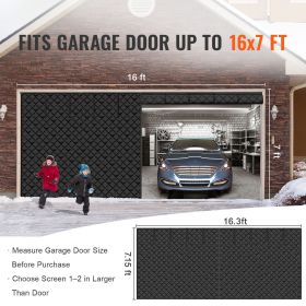 Garage Door Screen for Winter, 16x7FT, Garage Door Insulation Kit