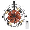 Wall Mounted Fan with Lights, 21 inch Wall Mount Fan with Remote, 6 Speeds Plug in Wall Fan, Timer, 360°Adjustable Tilt for Bedroom,Garage