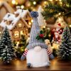 2pcs Red & Gray Gnome Figurine Set - Heavy-Duty Plastic/ Indoor Christmas & New Year Decorations
