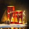 2PCS Christmas Decorations, Artificial Front Door Christmas Wreaths, Hanging Bell Bow Decorations, for Fireplace Home Holiday Wall Party Xmas Decor.