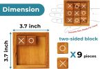 Tic Tac Toe for Kids and Adults Coffee Table Living Room Decor and Desk Decor Family Games Night Classic Board Games Wood Rustic for Families Size 4 I