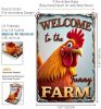 Chicken Gifts Rooster Décor Welcome To The Funny Farm Rustic Tin Sign For Home Farm Chicken Coop Decor