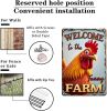 Chicken Gifts Rooster Décor Welcome To The Funny Farm Rustic Tin Sign For Home Farm Chicken Coop Decor