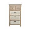 SAFARI OCCASIONAL TABLE WITH DRAWERS & RATTAN BASKET