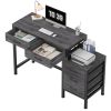 Computer Desk with 5 Drawers and Printer Stand, Storage Writing Desk for Home Office, Workstation