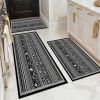 Three-piece kitchen rug set, non-slip and washable, abstract pattern kitchen hallway rug, soft and comfortable, suitable for sinks, floors, entrances