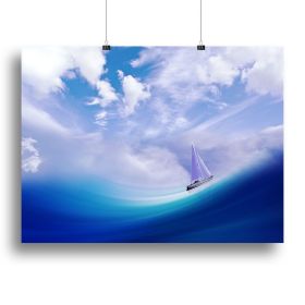 The Blue Sea Canvas Print or Poster (type: Poster Print, size: 40" x 26" / 100cm x 65cm (approx))