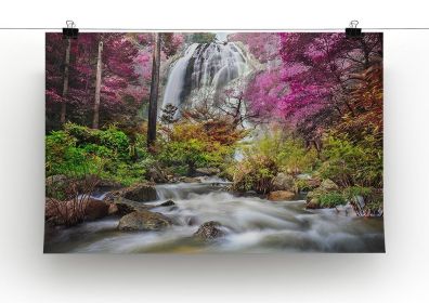 Klonglan Waterfall Canvas Print or Poster (type: Standard Framed Canvas Print, size: 24" x 16" / 60cm x 40cm (approx))