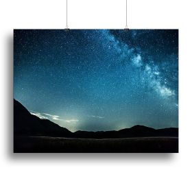 Night sky with stars milky way over mountains Canvas Print or Poster (type: Poster Print, size: 40" x 26" / 100cm x 65cm (approx))