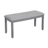 6 Piece Kitchen Dining Set, Rectangular Wooden Dining Table with 4 Upholstered Chairs and a Bench, Dining Table Set for 6 People, Living Room