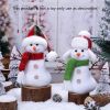 2pcs Christmas and New Year White Winter Fabric Scarf with Hat Snowman Set