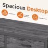 Computer Desk with 5 Drawers and Printer Stand, Storage Writing Desk for Home Office, Workstation
