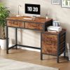 Computer Desk with 5 Drawers and Printer Stand, Storage Writing Desk for Home Office, Workstation