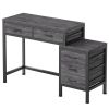 Computer Desk with 5 Drawers and Printer Stand, Storage Writing Desk for Home Office, Workstation