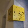 Nordic Square Modern Corner Wall Clock with Sensor Night Light Christmas Gifts
